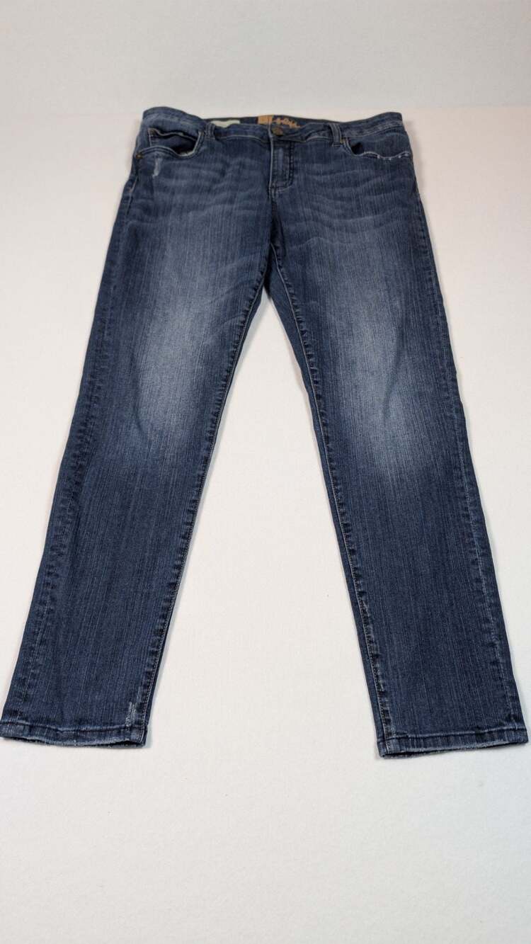 KUT From The Kloth Katy Mid Rise Boyfriend Jeans Medium Wash Stretch Denim 10 - Picture 1 of 15